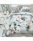 Housse de couette imprimée en satin de coton Peonia grande
