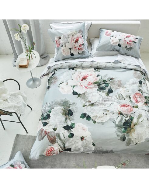 Housse de couette imprimée en satin de coton Peonia grande
