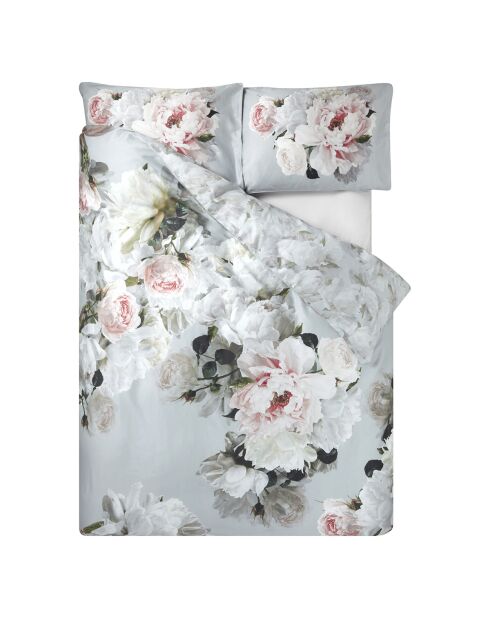 Housse de couette imprimée en satin de coton Peonia grande
