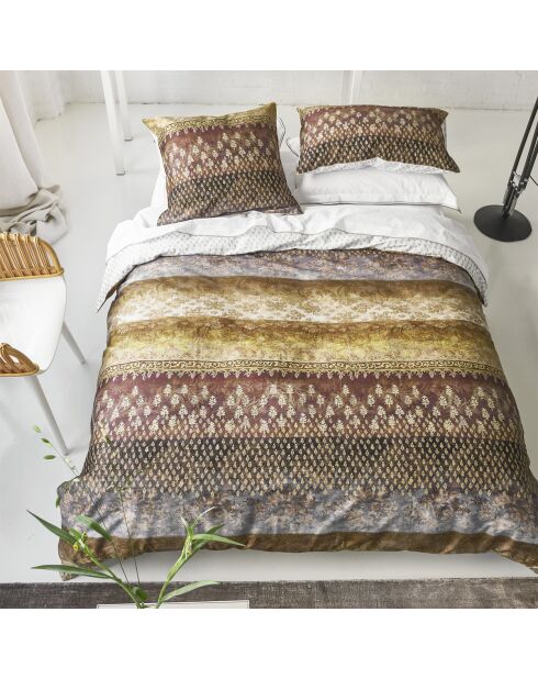 Housse de couette imprimée en satin de coton Kasavu