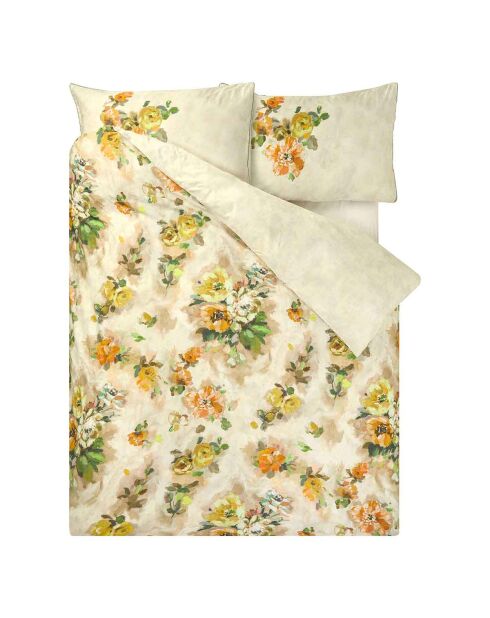 Housse de couette imprimée en satin de coton Giardino di rose acacia