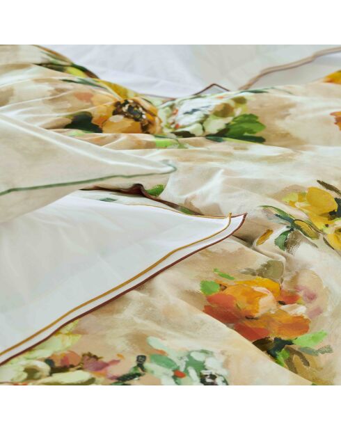 Housse de couette imprimée en satin de coton Giardino di rose acacia