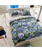 Housse de couette imprimée en percale de coton Rose de damas