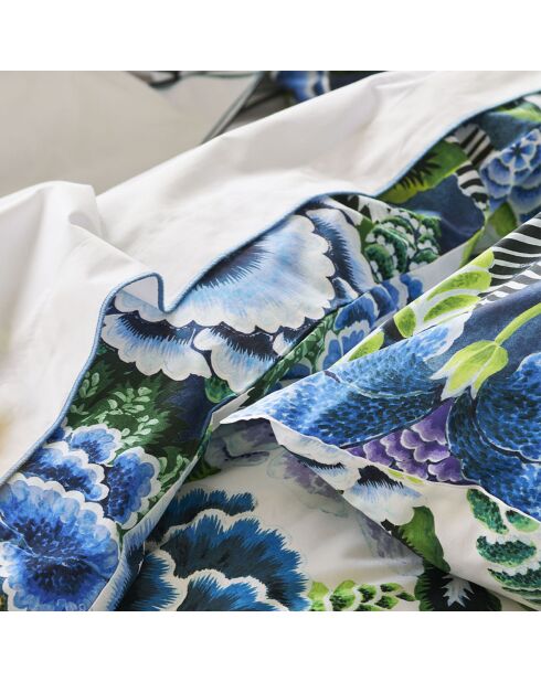 Housse de couette imprimée en percale de coton Rose de damas