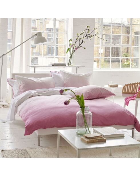 Housse de couette bicolore en percale de coton Shoshi