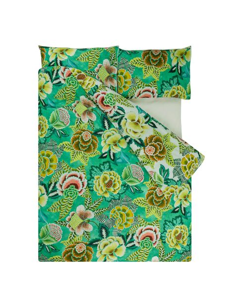 Housse de couette imprimée en percale de coton Rose de damas