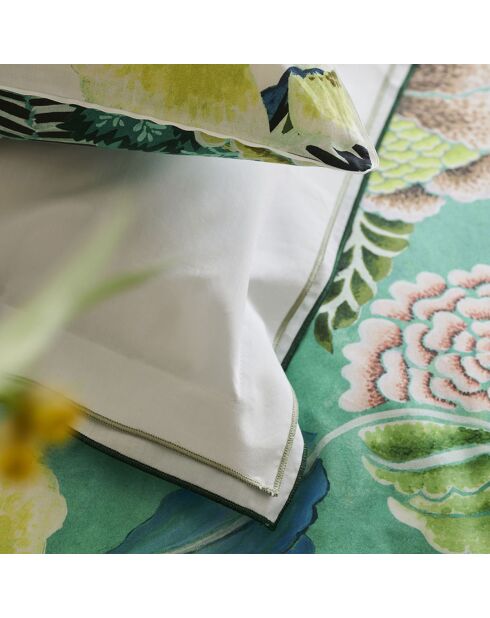 Housse de couette imprimée en percale de coton Rose de damas