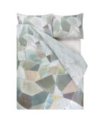 Housse de couette imprimée en percale de coton Geo moderne pewter