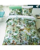 Housse de couette imprimée en percale de coton Maple tree celadon