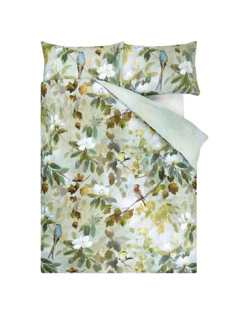 Housse de couette imprimée en percale de coton Maple tree celadon