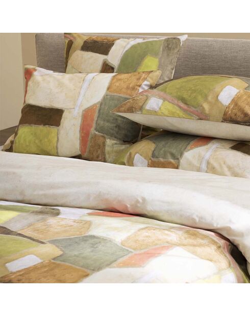 Housse de couette imprimée en percale de coton Clay collage