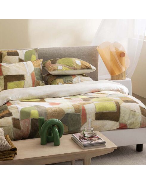 Housse de couette imprimée en percale de coton Clay collage