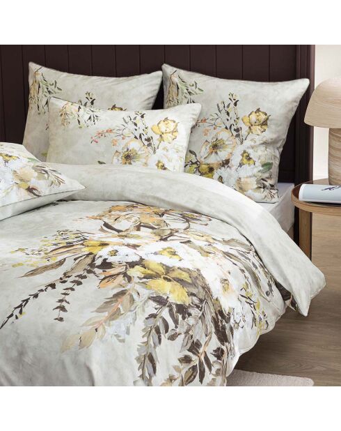 Housse de couette imprimée en satin de coton Margaretta