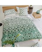 Housse de couette imprimée en percale de coton Karaoshi celadon