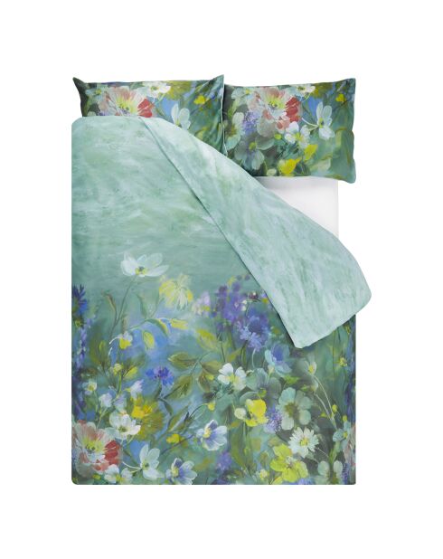 Housse de couette imprimée en satin de coton Gladys blossom