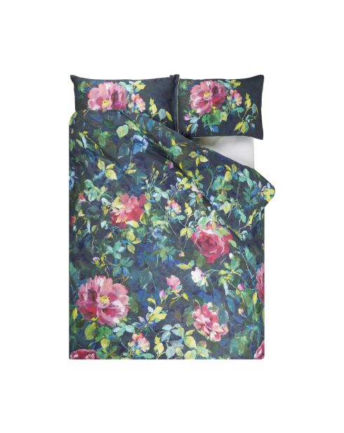 Housse de couette imprimée en satin de coton Gertrude