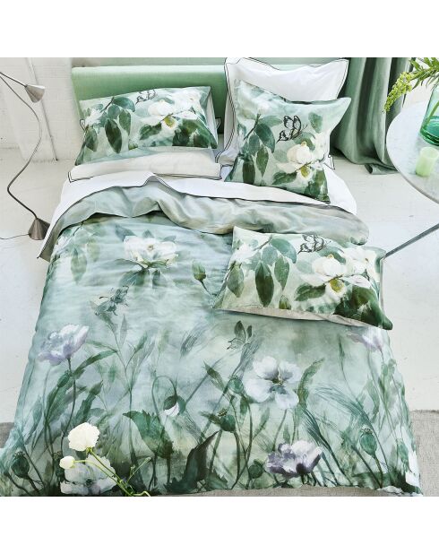 Housse de couette imprimée en satin de coton Kiyosumi