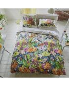 Housse de couette imprimée en percale de coton Glynde coral