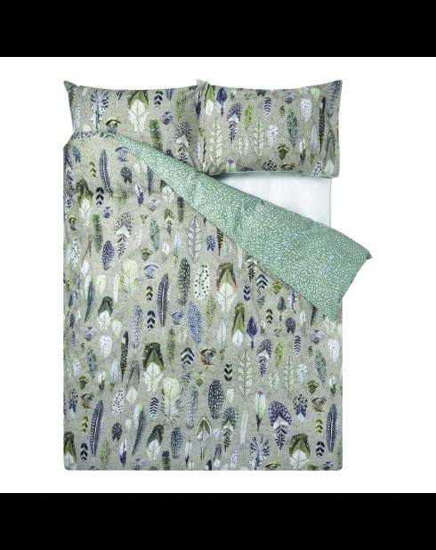 Housse de couette imprimée en percale de coton Quill natural