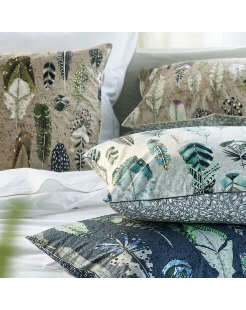 Housse de couette imprimée en percale de coton Quill natural