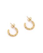 Pendientes tipo argolla de acero inoxidable Daisy