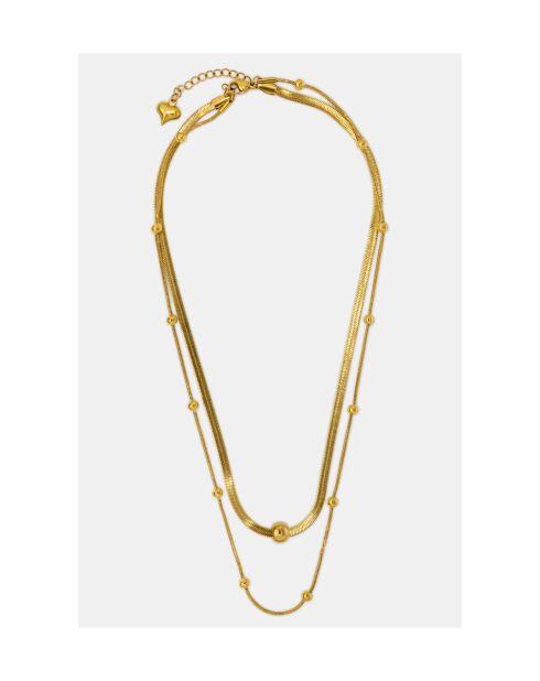 Collana a doppia catena Lara in acciaio inossidabile