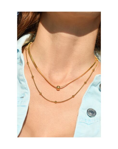 Collana a doppia catena Lara in acciaio inossidabile