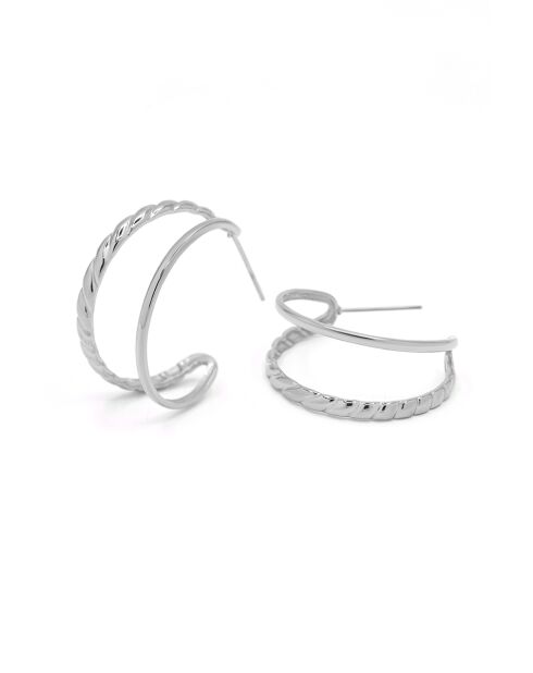 Pendientes de aro Honorine de acero inoxidable