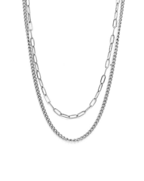Collar Ornella de acero inoxidable de doble hilera
