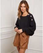 Pull Burny en Cachemire mélangé noir