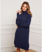 Robe Eclose en Cachemire mélangé marine