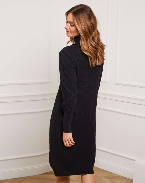 Robe Eclose en Cachemire  mélangé noire