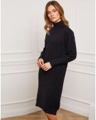 Robe Eclose en Cachemire  mélangé noire