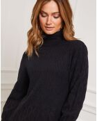 Robe Eclose en Cachemire  mélangé noire