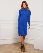 Robe Eclose en Cachemire mélangé bleu roi