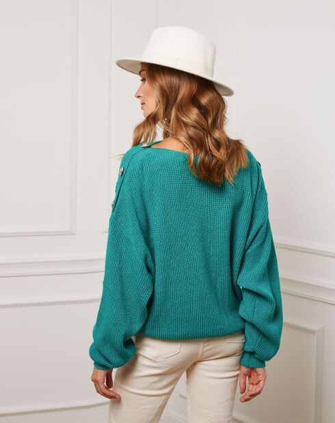 Pull Burny en Cachemire mélangé vert