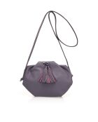 7665 Borsa a tracolla in pelle viola - 28x7x20 cm