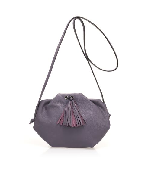 7665 Borsa a tracolla in pelle viola - 28x7x20 cm