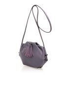 7665 Borsa a tracolla in pelle viola - 28x7x20 cm