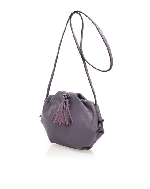7665 Borsa a tracolla in pelle viola - 28x7x20 cm