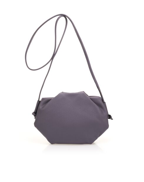 7665 Borsa a tracolla in pelle viola - 28x7x20 cm