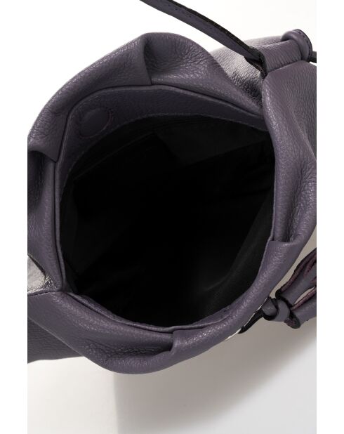 7665 Borsa a tracolla in pelle viola - 28x7x20 cm