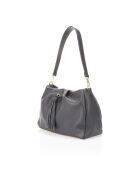 1040 Blaue Schultertasche aus Leder - 33x12x19 cm