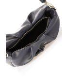 1040 Blaue Schultertasche aus Leder - 33x12x19 cm