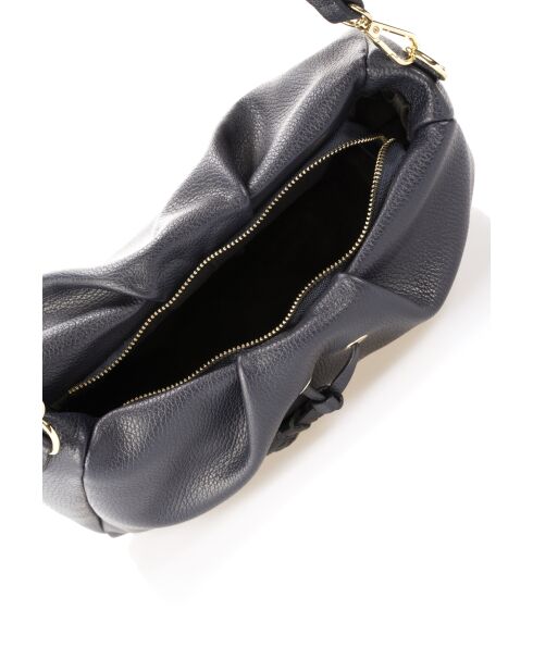 1040 Blaue Schultertasche aus Leder - 33x12x19 cm