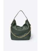 Mora Schultertasche aus dunkelgrünem Leder - 43x17x29 cm