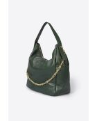 Mora Schultertasche aus dunkelgrünem Leder - 43x17x29 cm