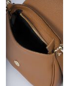 Bolso de hombro Syla de piel coñac - 21x11x18 cm