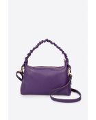 Sac porté épaule en Cuir Aspen Violet - 29x6x18 cm