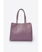 Borsa a tracolla Bianca in pelle viola - 30x11x23 cm